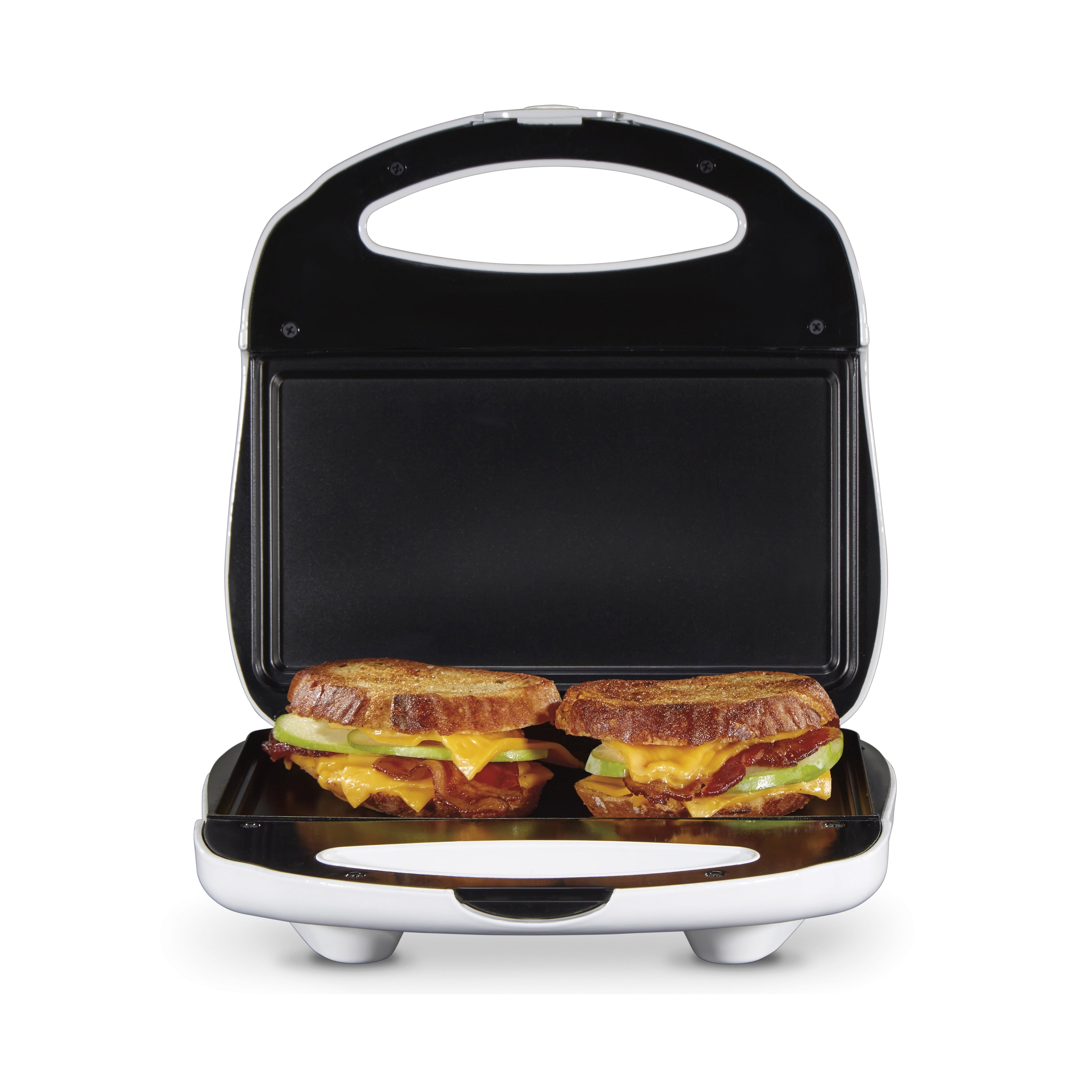 Hot Sandwich Maker with Nonstick Surface, Compact and Easy to Store, White