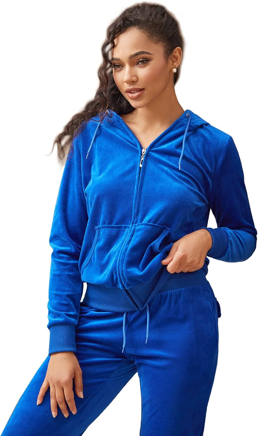 Women'S Sweatsuit Outfits Sherpa Lined Hooded Tracksuits 2 Piece Set Hoodie & Sweatpants