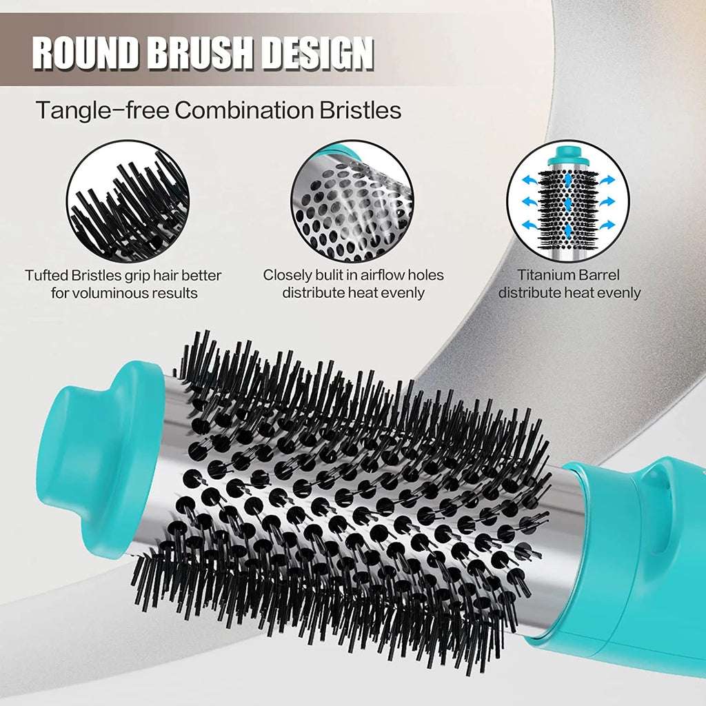 Ionic Hair Dryer Brush, 1.5" Hot Air Brush Set & One Step Volumizer Blow Dryer Comb 4 in 1 Hair Styler - Fast Drying