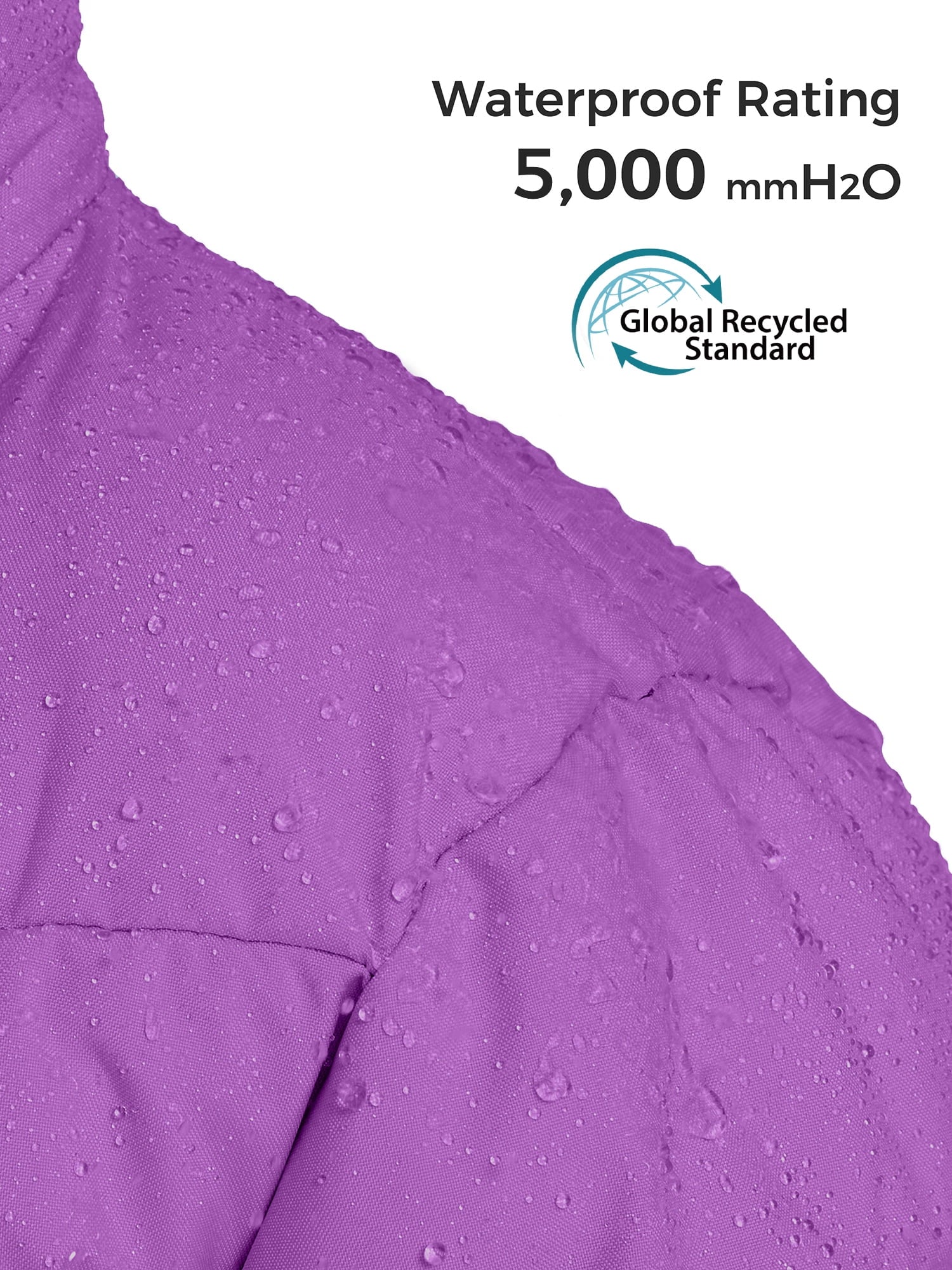 Girls' Winter Jacket Waterproof Winter Coat Insulated Puffer Jacket Purple 10/12