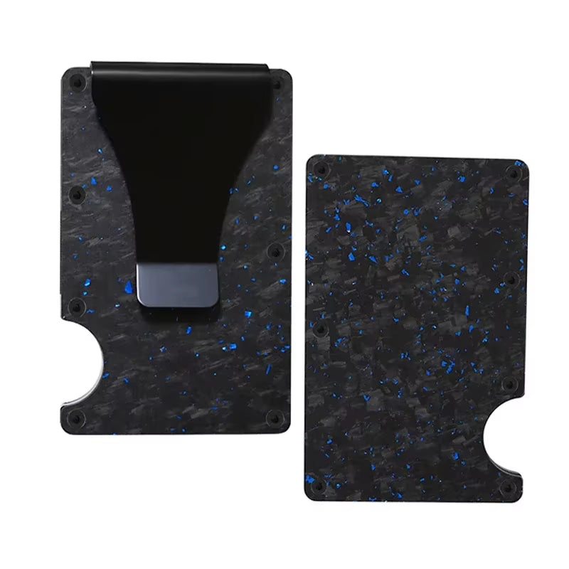 Carbon Fiber Metal Minimalist Slim Credit Card Holder Men Wallet Carteira for Men RFID Cashback Bank Cardholder Case Walet Money
