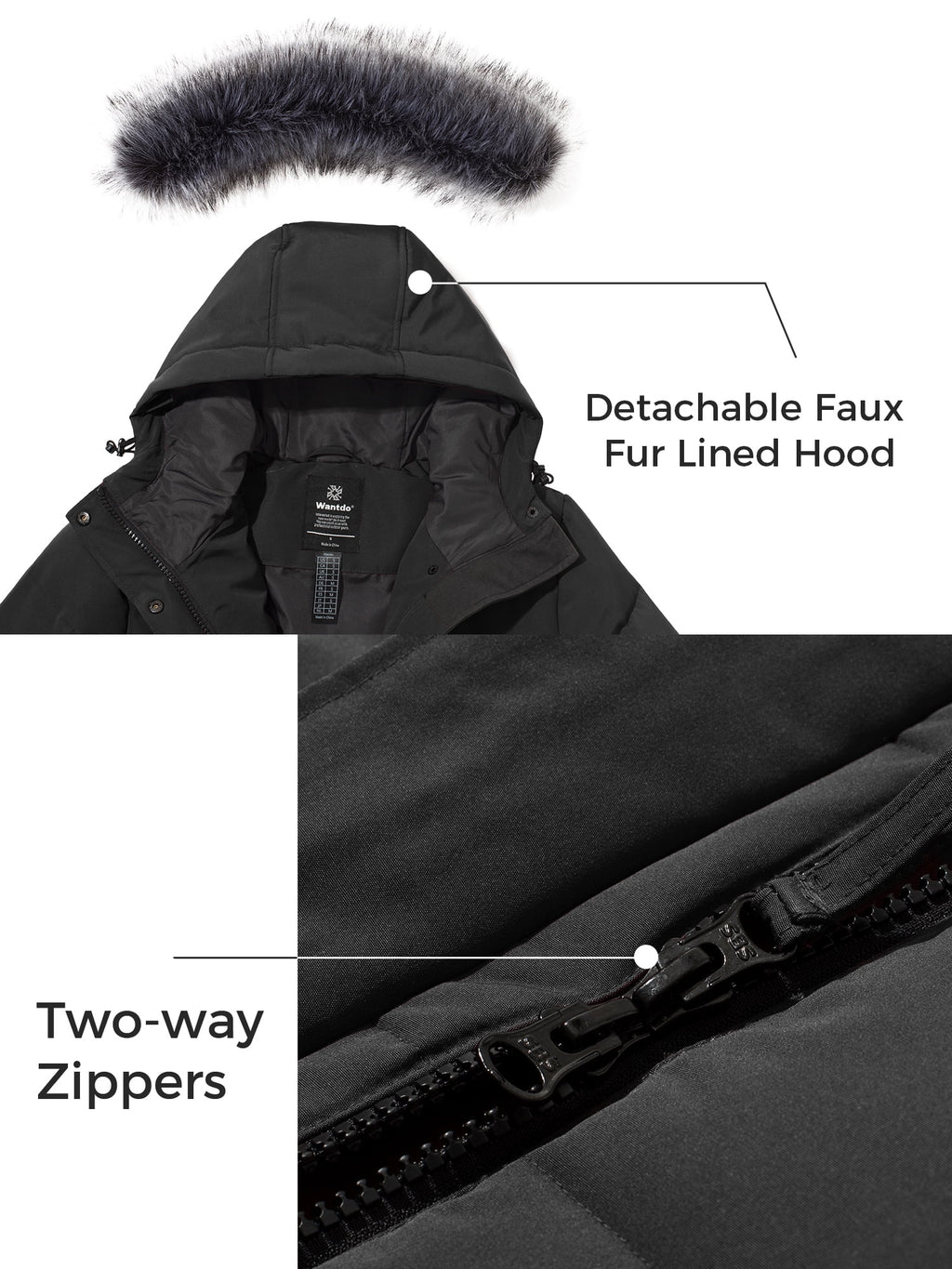 Women'S Winter Coat Quilted Puffer Coat Waterproof Winter Jacket Charcoal M