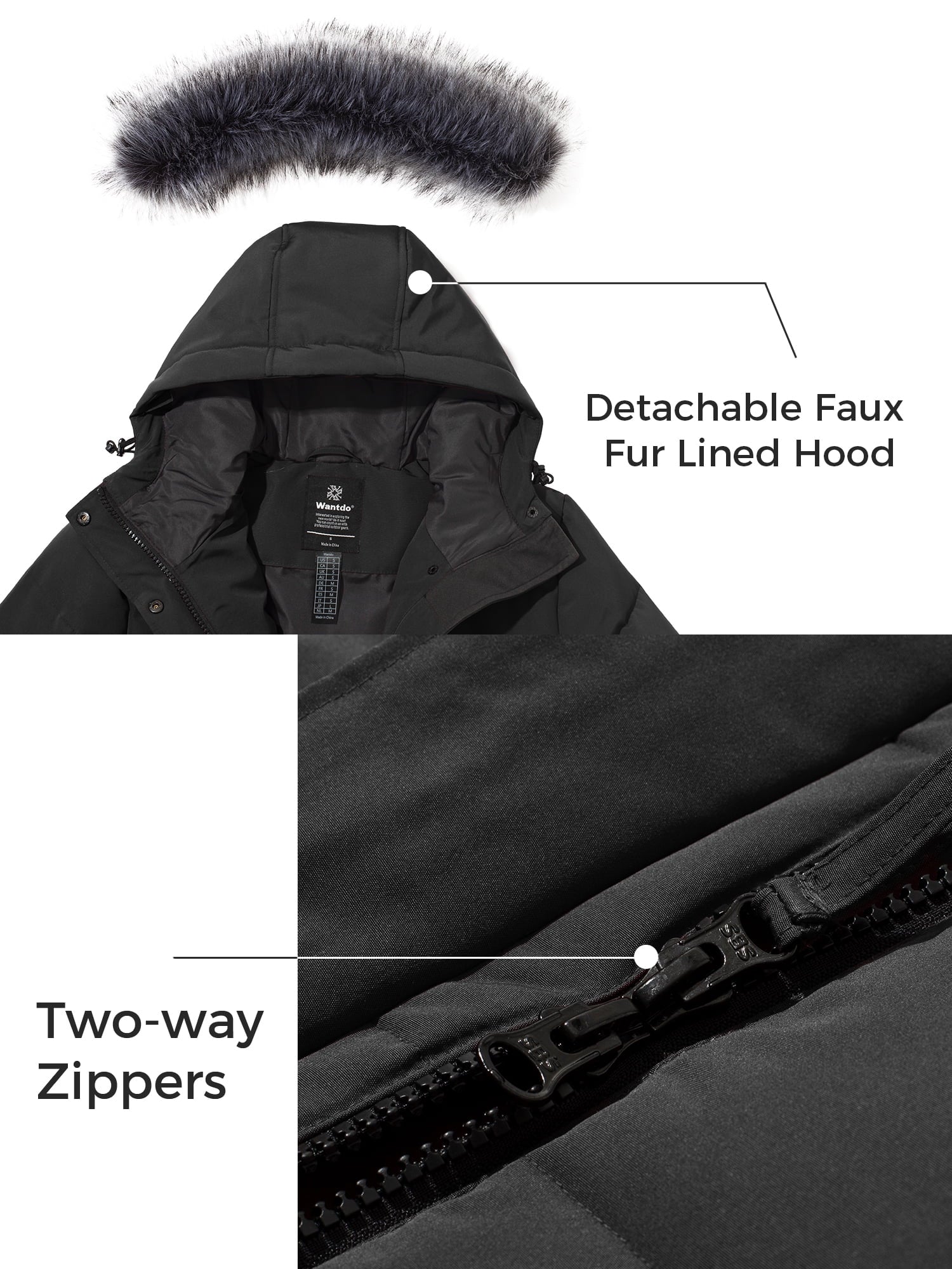 Women'S Winter Coat Quilted Puffer Coat Waterproof Winter Jacket Charcoal M
