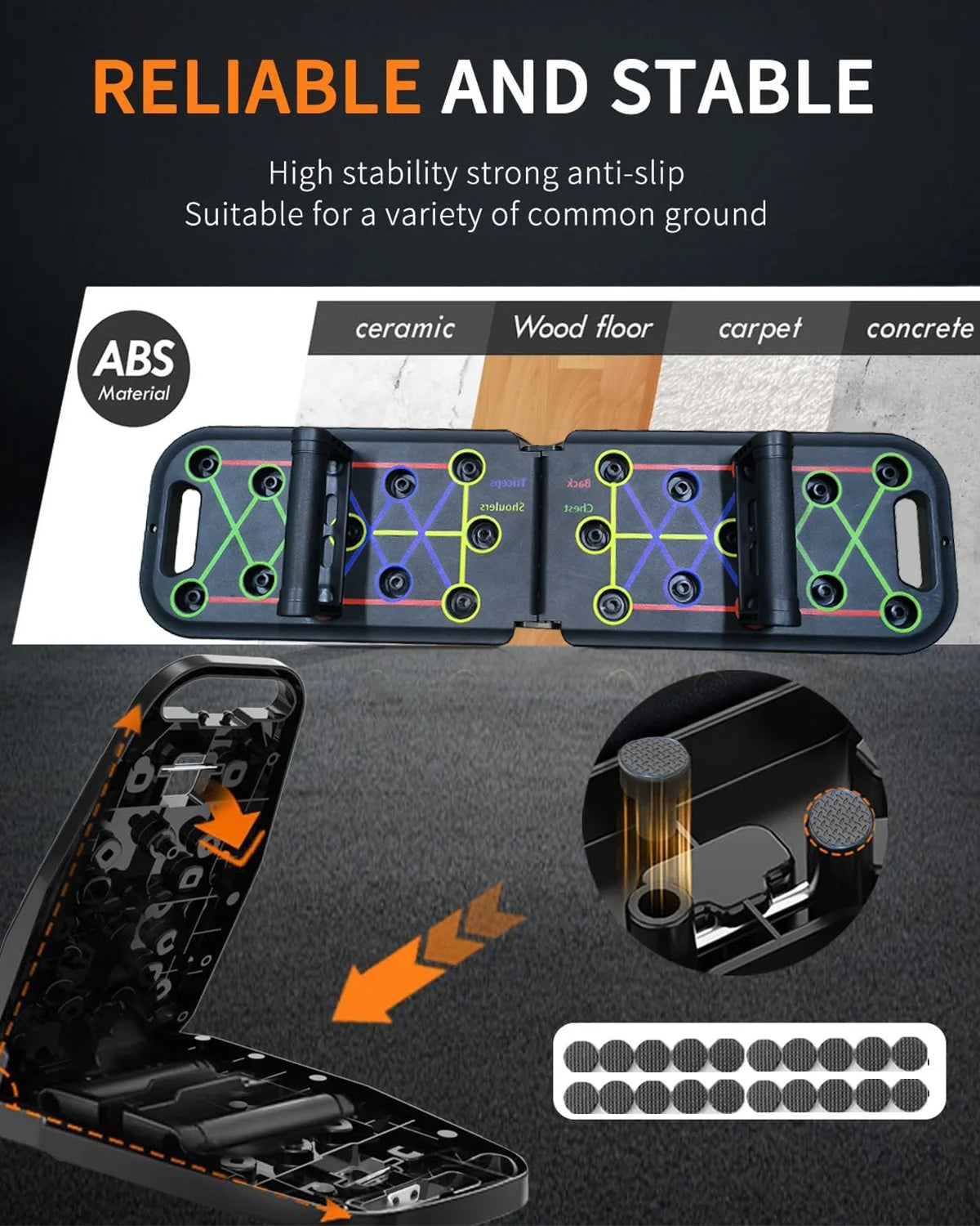 12-1 Multifunctional Folding Push up Board, Portable Folding Push up Bar Home and Gym Exercise Equipment, Suitable for Chest and Back Exercises, Fitness Strength Training Stand