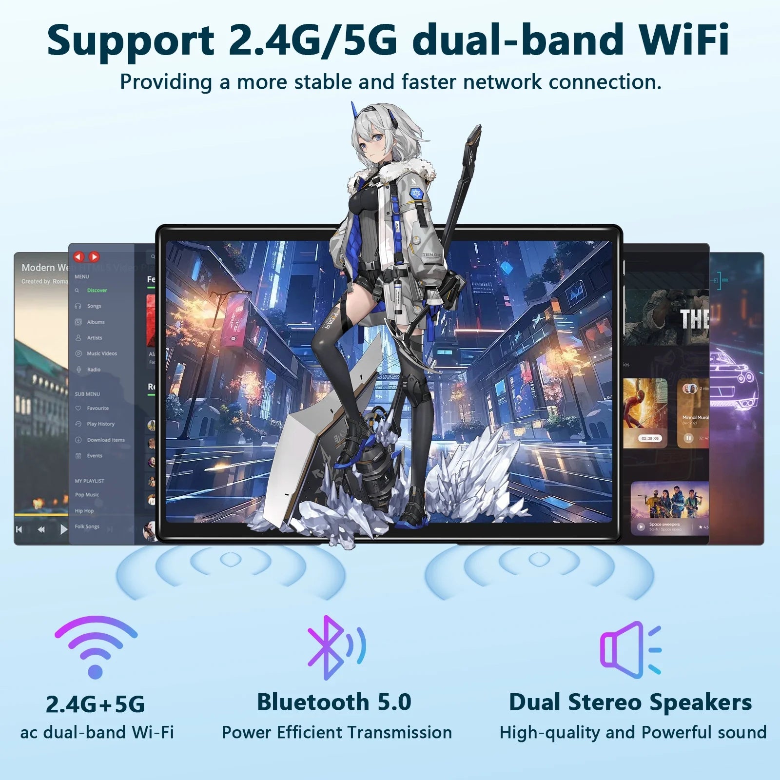 Tablet 2025 Newest Android 14 Tablet, 10 Inch Tablet,5G Wi-Fi Tablet Computer,2 in 1 Tablet with Keyboard