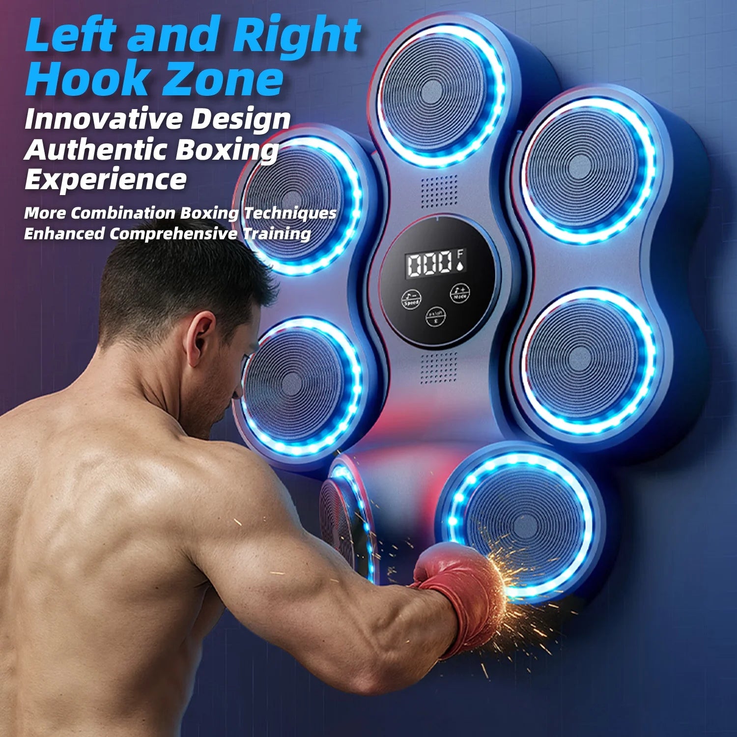 Adult Music Boxing Machine, Smart Bluetooth Boxing Trainer, Includes Boxing Gloves, 11 Training Modes, 9 Speed Settings, Wall-Mounted Boxing Training Equipment, Agility Training Equipment