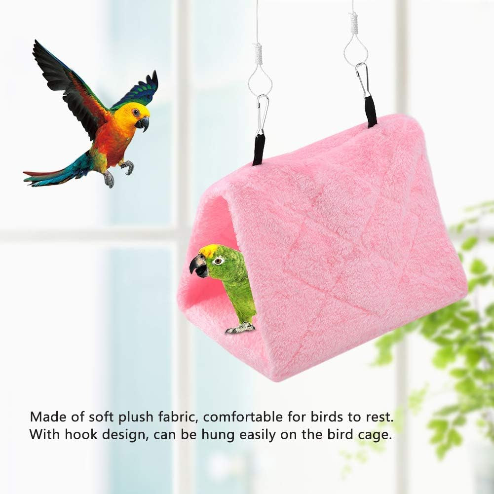 Peony Parrot Hammock Bird Nest Warm Soft Plush Hammock Hanging Cage Tent for Birds Parrot Winter Warm Bed Pet Toy Pouch Cotton Bed (M-)