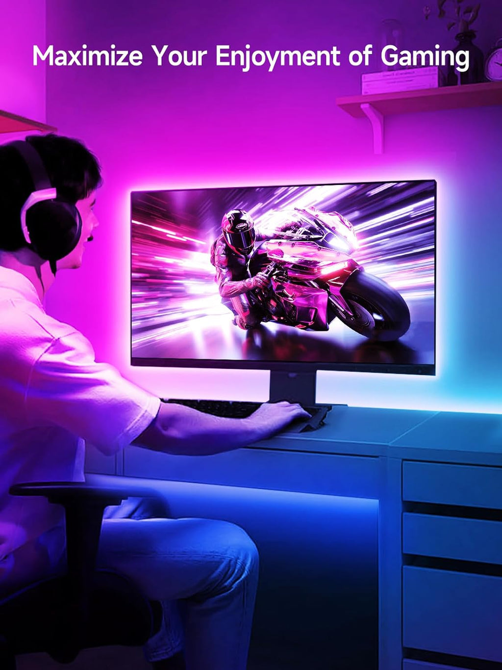 TV LED Lights, 16.4Ft LED Lights for 45-75 Inch TV behind Lighting, RGB Color Ch