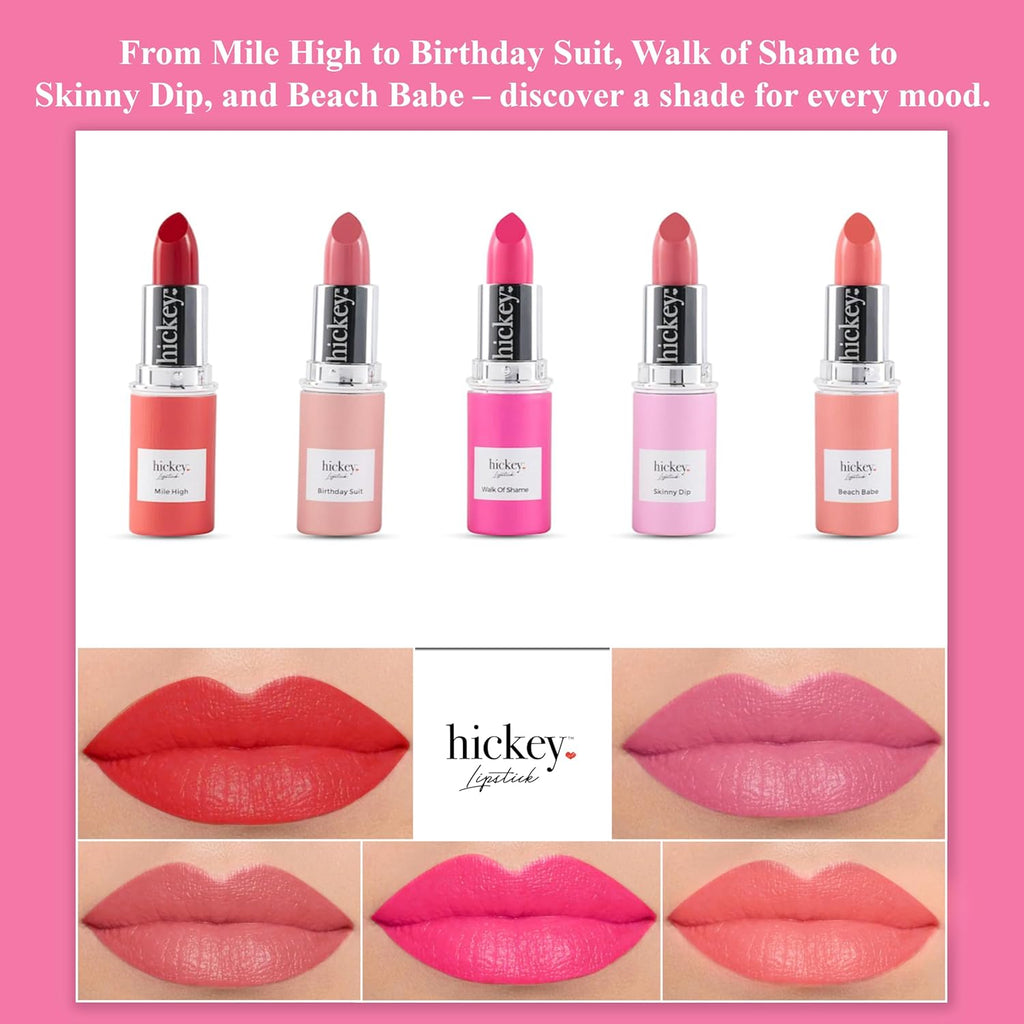 Lipstick for Women Fashion Week Lipstick Collection Refillable Perfect Red Lipstick, Hot Pink, Nude, Light Pink & Coral Organic, Vegan, Gluten-Free Lipstick Long Lasting (Pack of 5)