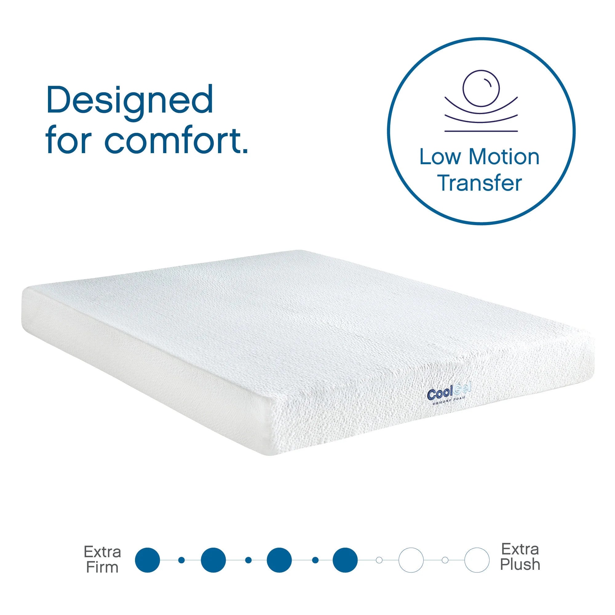 8" Full Size Medium Tight Top Gel Memory Foam Mattress, White