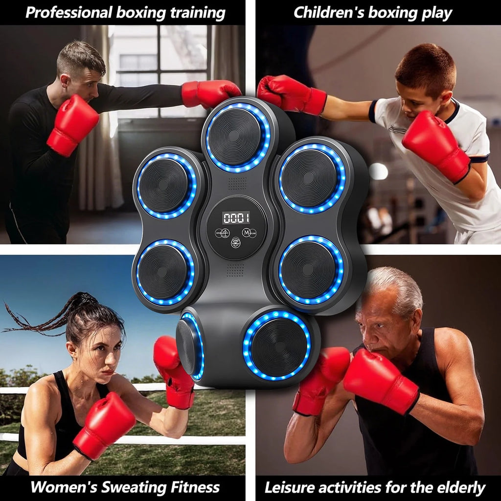Adult Music Boxing Machine, Smart Bluetooth Boxing Trainer, Includes Boxing Gloves, 11 Training Modes, 9 Speed Settings, Wall-Mounted Boxing Training Equipment, Agility Training Equipment