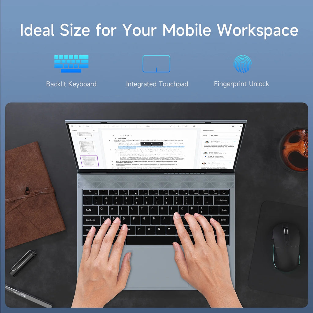 13.5" Windows 11 Pro Business Laptop, 8GB RAM 256GB SSD, Intel Core I3 1005G1, up to 3.4Ghz, 16:10 2.5K UHD Display Fingerprint Backlit Keyboard Wifi5 BT 5.0 for Student, Beginner, Gray