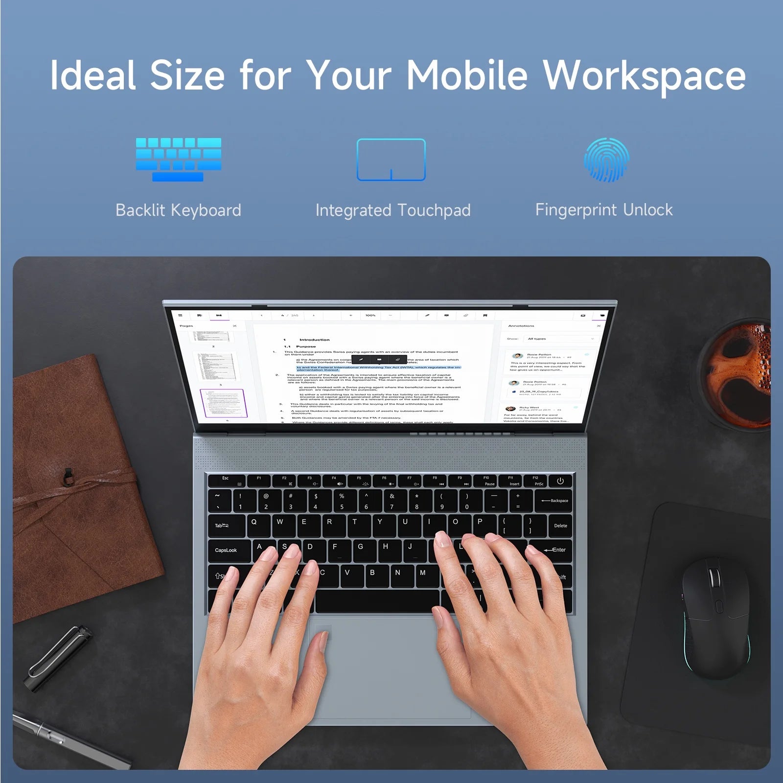 13.5" Windows 11 Pro Business Laptop, 8GB RAM 256GB SSD, Intel Core I3 1005G1, up to 3.4Ghz, 16:10 2.5K UHD Display Fingerprint Backlit Keyboard Wifi5 BT 5.0 for Student, Beginner, Gray