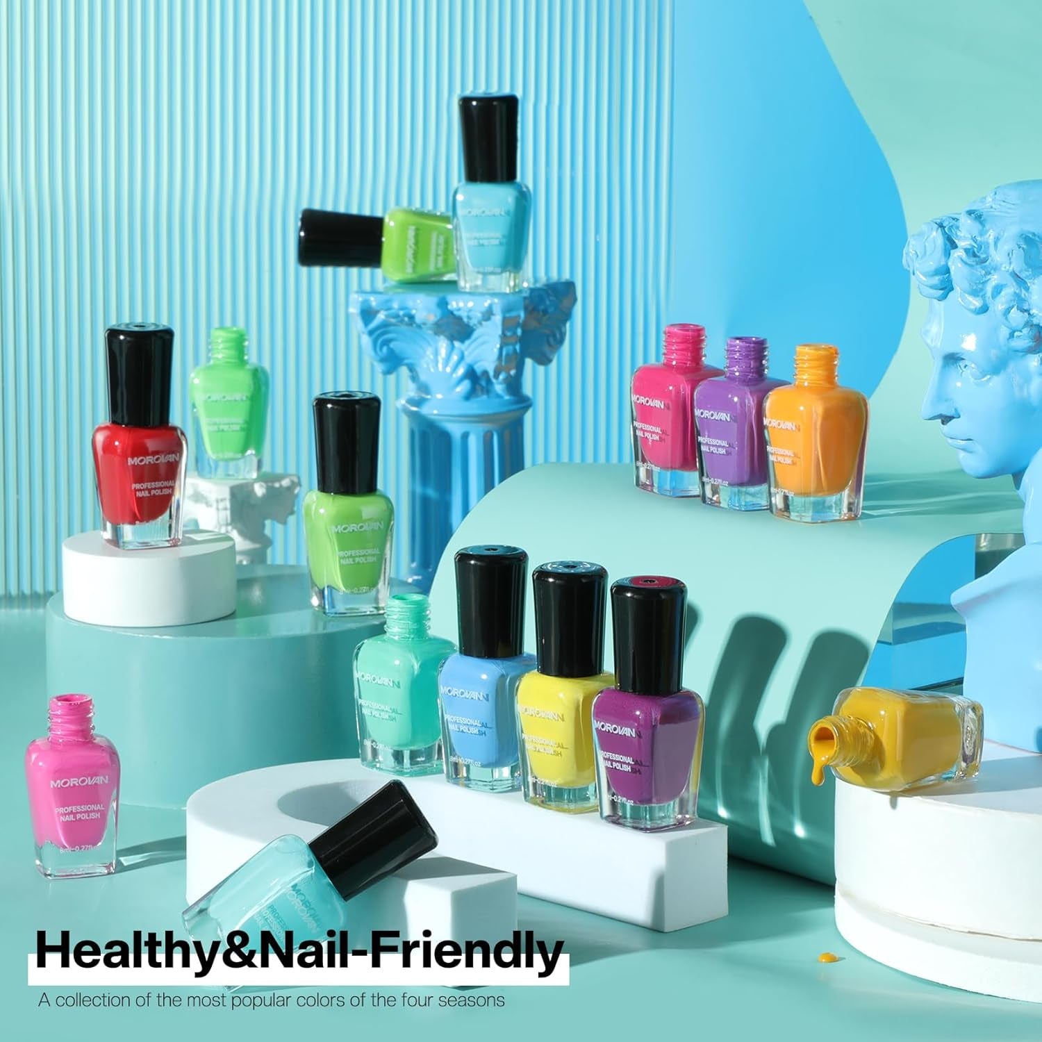 15 Bright Color 0.27Oz Air Quick Dry Nail Polish Gift Set for Women