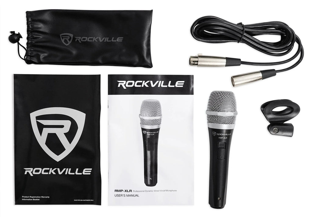 2  RMP-XLR Dynamic Cardioid Pro Microphones + 10' XLR Cables+2 Clips
