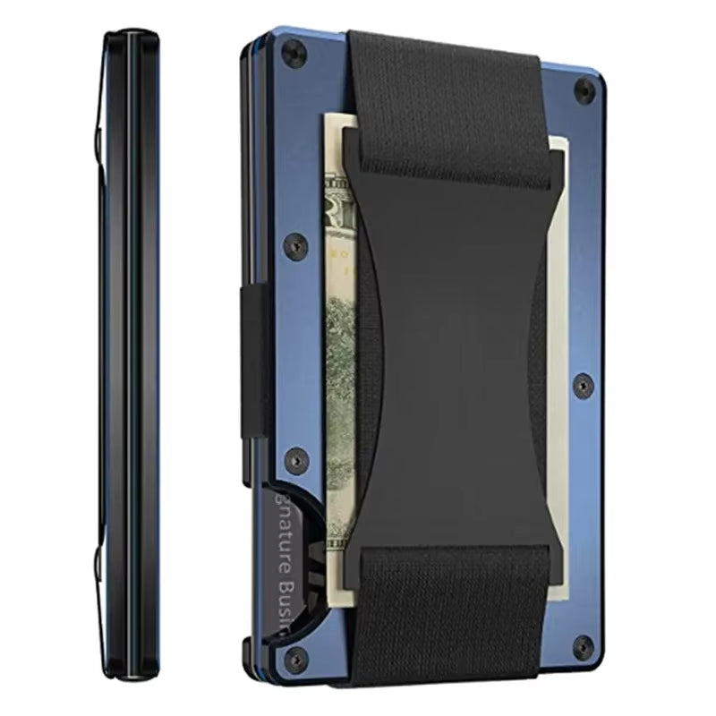 Carbon Fiber Metal Minimalist Slim Credit Card Holder Men Wallet Carteira for Men RFID Cashback Bank Cardholder Case Walet Money