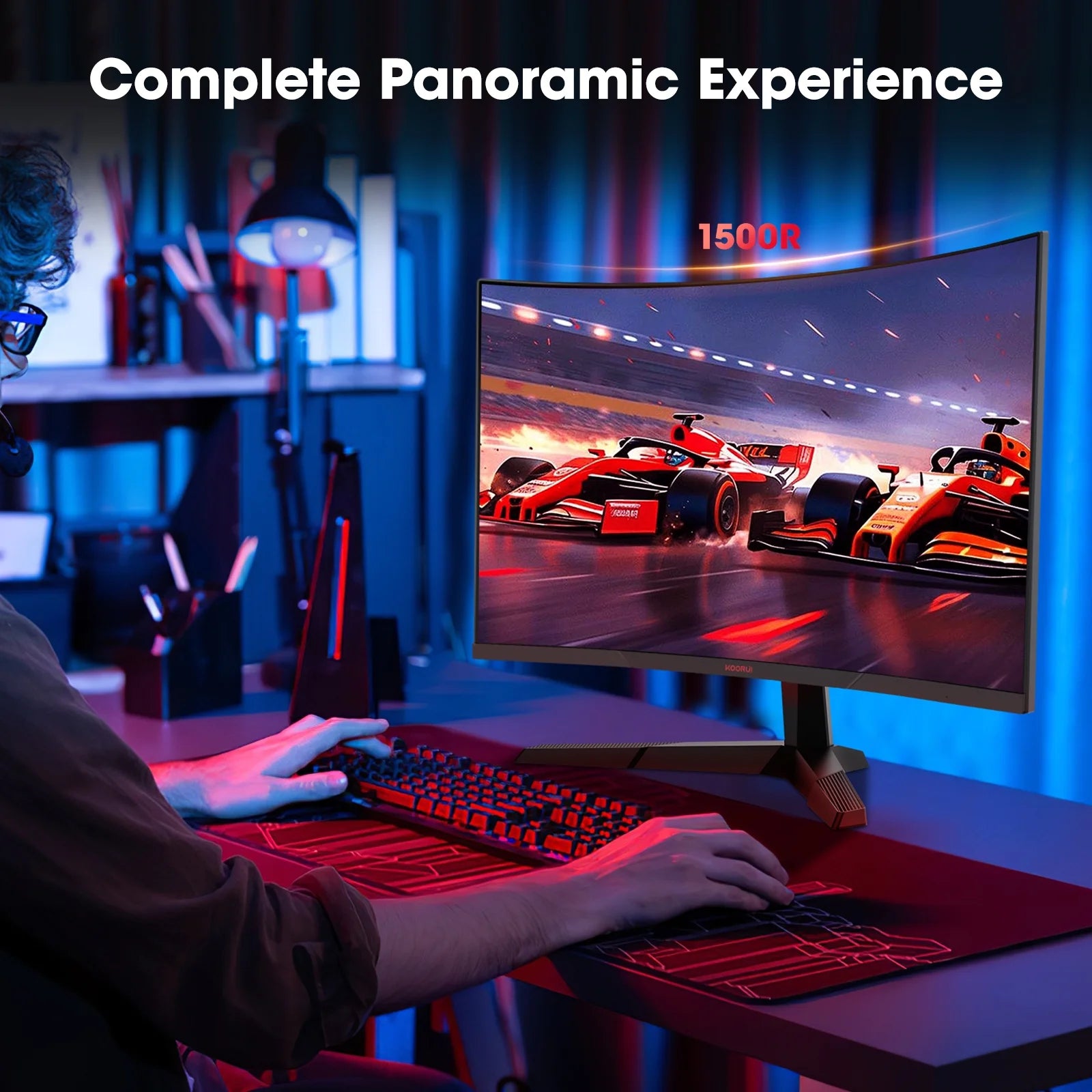 27 Inch 2K Curved Gaming Monitor, 180Hz QHD Computer Monitor, 1Ms Adaptive-Sync, Hdmi/Displayport, 27E6QCA
