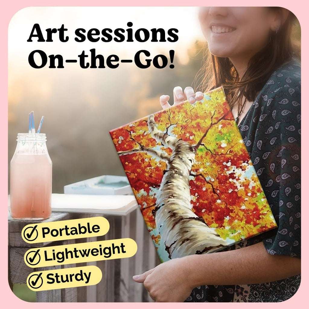 Paint Canvases for Painting Multipack - 24 Pack Blank Canvas Panels - 4X6, 5X7, 8X10, 9X12, 11X14, 12X16 Inch (4 Each) - 100% Cotton, Primed, Acid Free Art Canvas Boards for Painting
