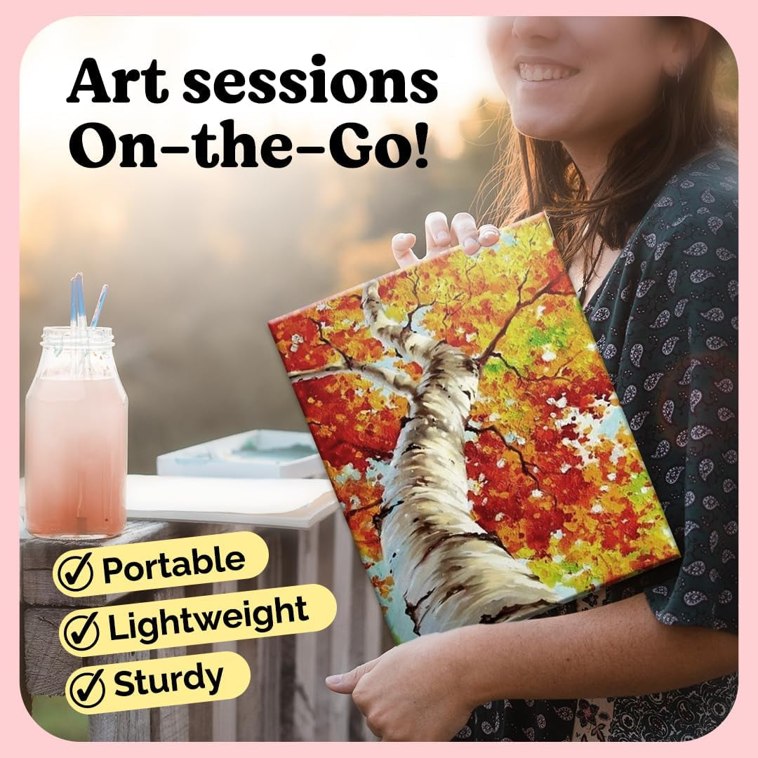Paint Canvases for Painting Multipack - 24 Pack Blank Canvas Panels - 4X6, 5X7, 8X10, 9X12, 11X14, 12X16 Inch (4 Each) - 100% Cotton, Primed, Acid Free Art Canvas Boards for Painting
