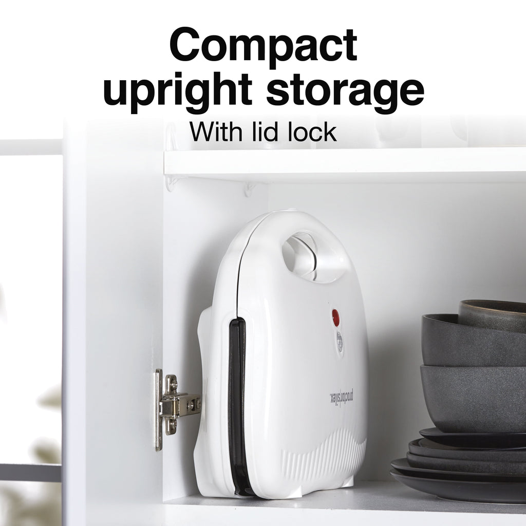 Hot Sandwich Maker with Nonstick Surface, Compact and Easy to Store, White
