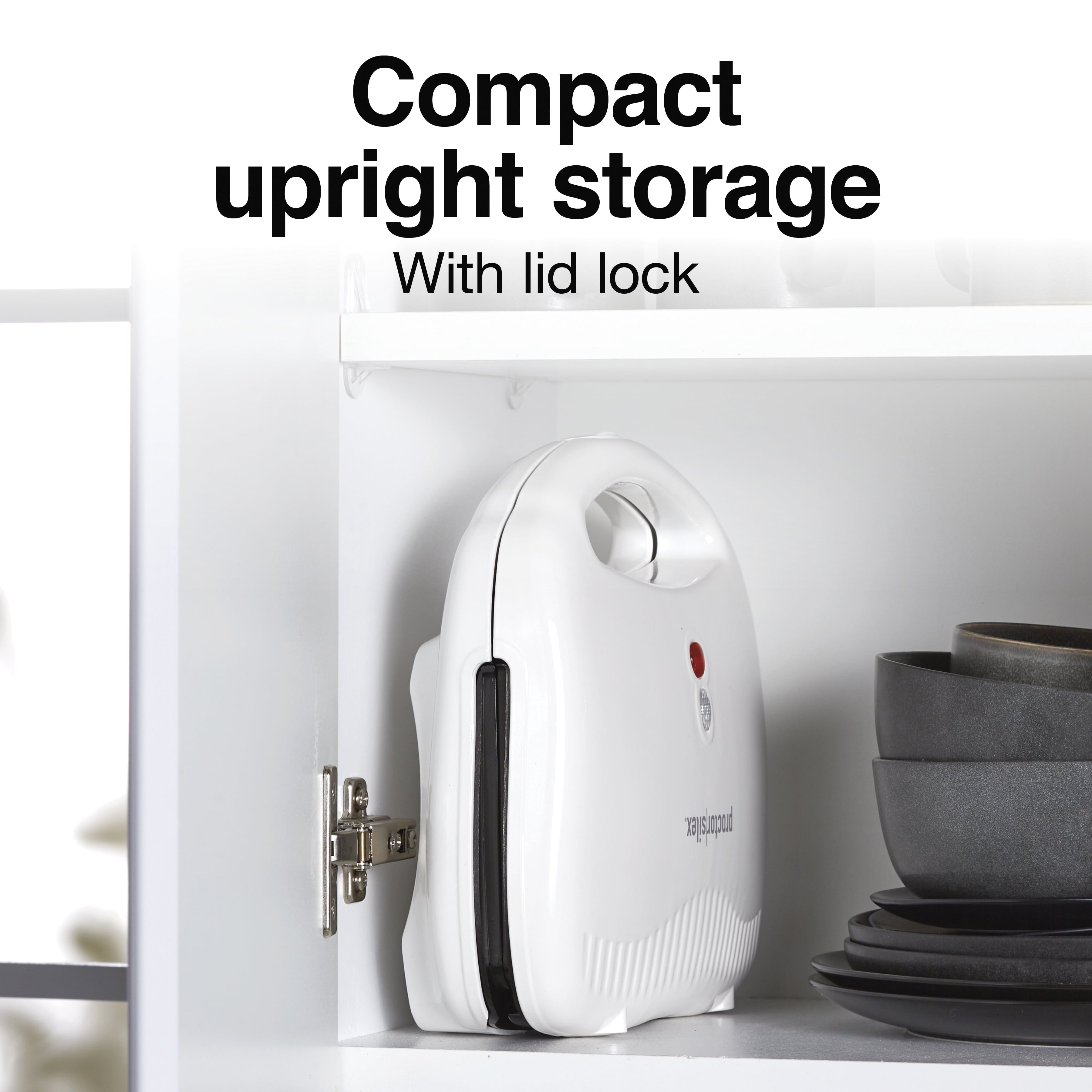 Hot Sandwich Maker with Nonstick Surface, Compact and Easy to Store, White