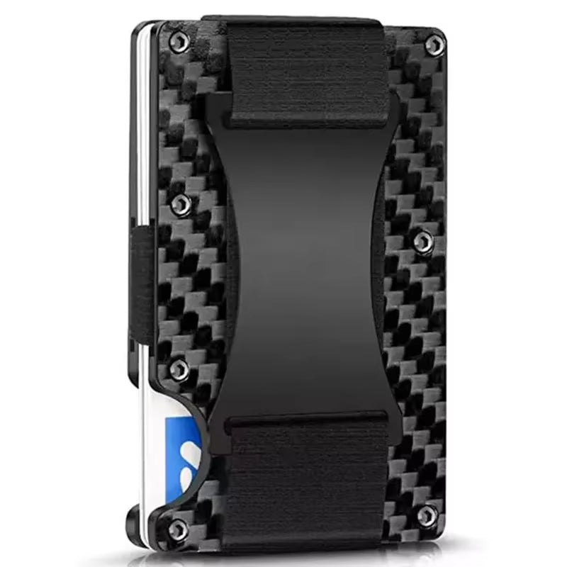 Carbon Fiber Metal Minimalist Slim Credit Card Holder Men Wallet Carteira for Men RFID Cashback Bank Cardholder Case Walet Money