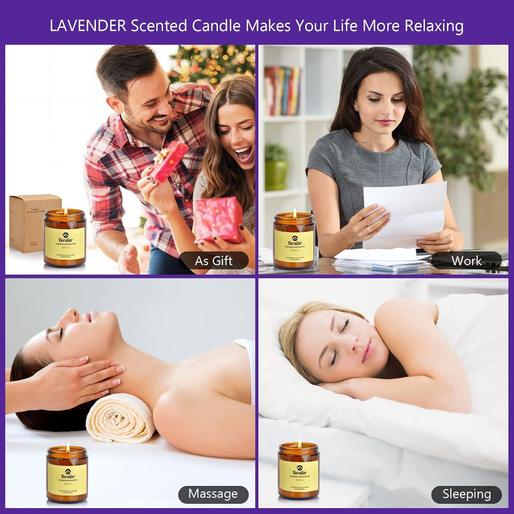 Aromatherapy Candles, Scented Candles, 7OZ Lavender Eucalyptus Candles Stress Re