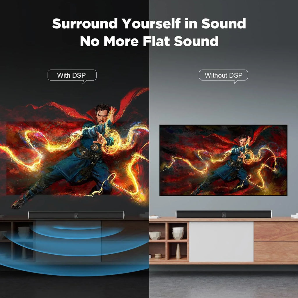 Sound Bar for TV 2 in 1 Separable Bluetooth Soundbar Home Theater Speakers with Arc/Optical/Aux Connect