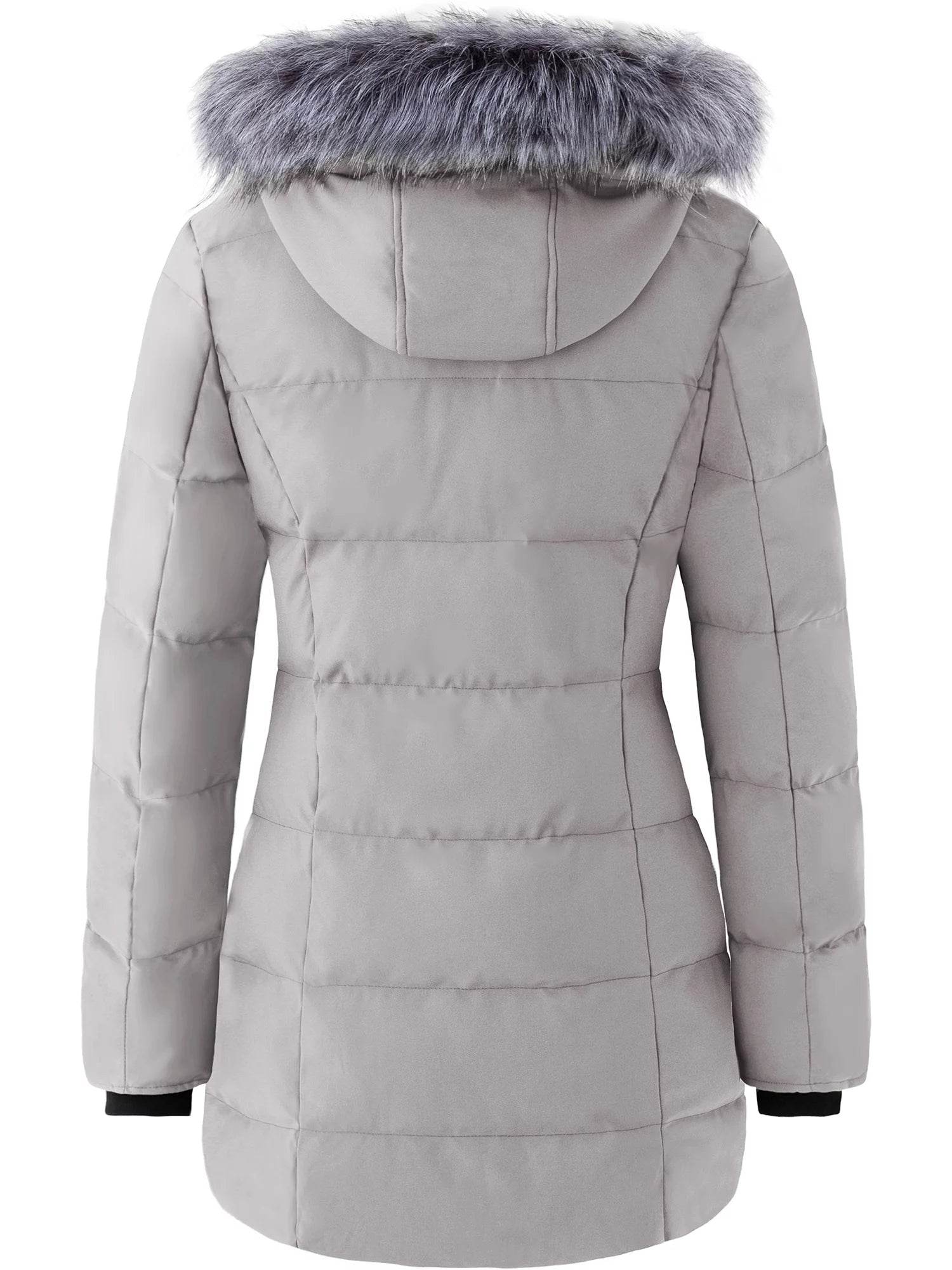Women'S Puffer Coat Quilted Winter Jacket Windproof Winter Coat Gray XL