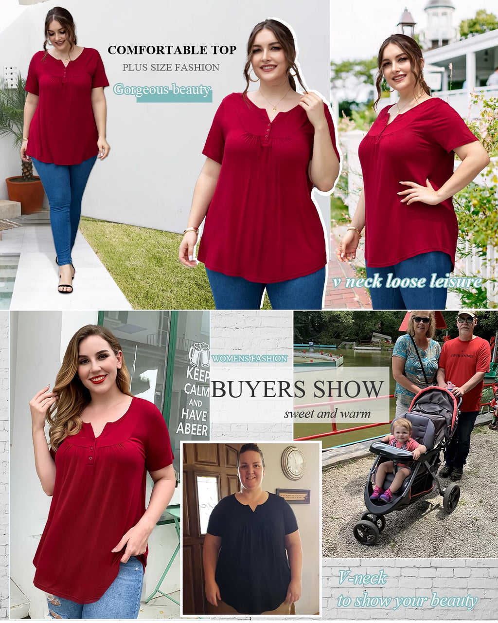 Women'S plus Size Tunic Tops Short Sleeve V Neck Casual Blouses M-4X