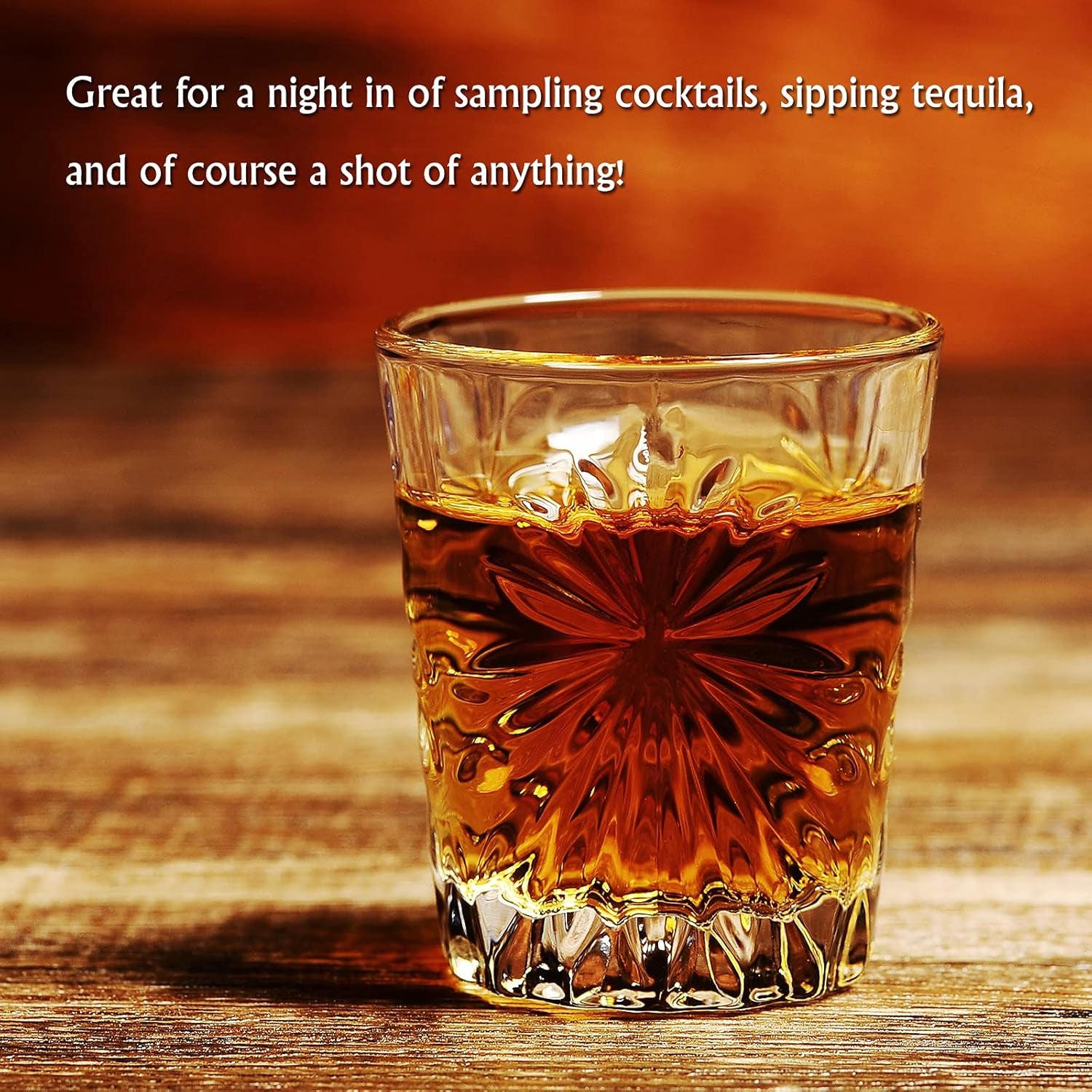 Mini Shot Glass Set of 6 - Clear Tasting Glasses, 1.75Oz Each