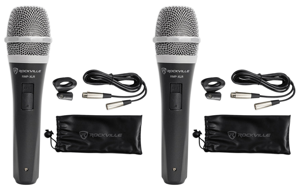 2  RMP-XLR Dynamic Cardioid Pro Microphones + 10' XLR Cables+2 Clips