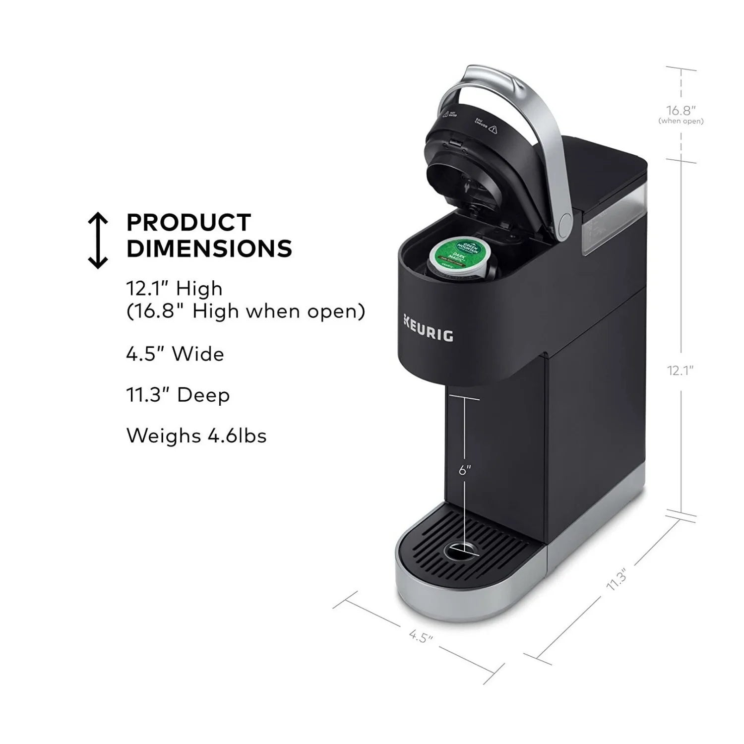 K-Mini plus Single Serve Coffee Maker with K-Cup Pod (Black)