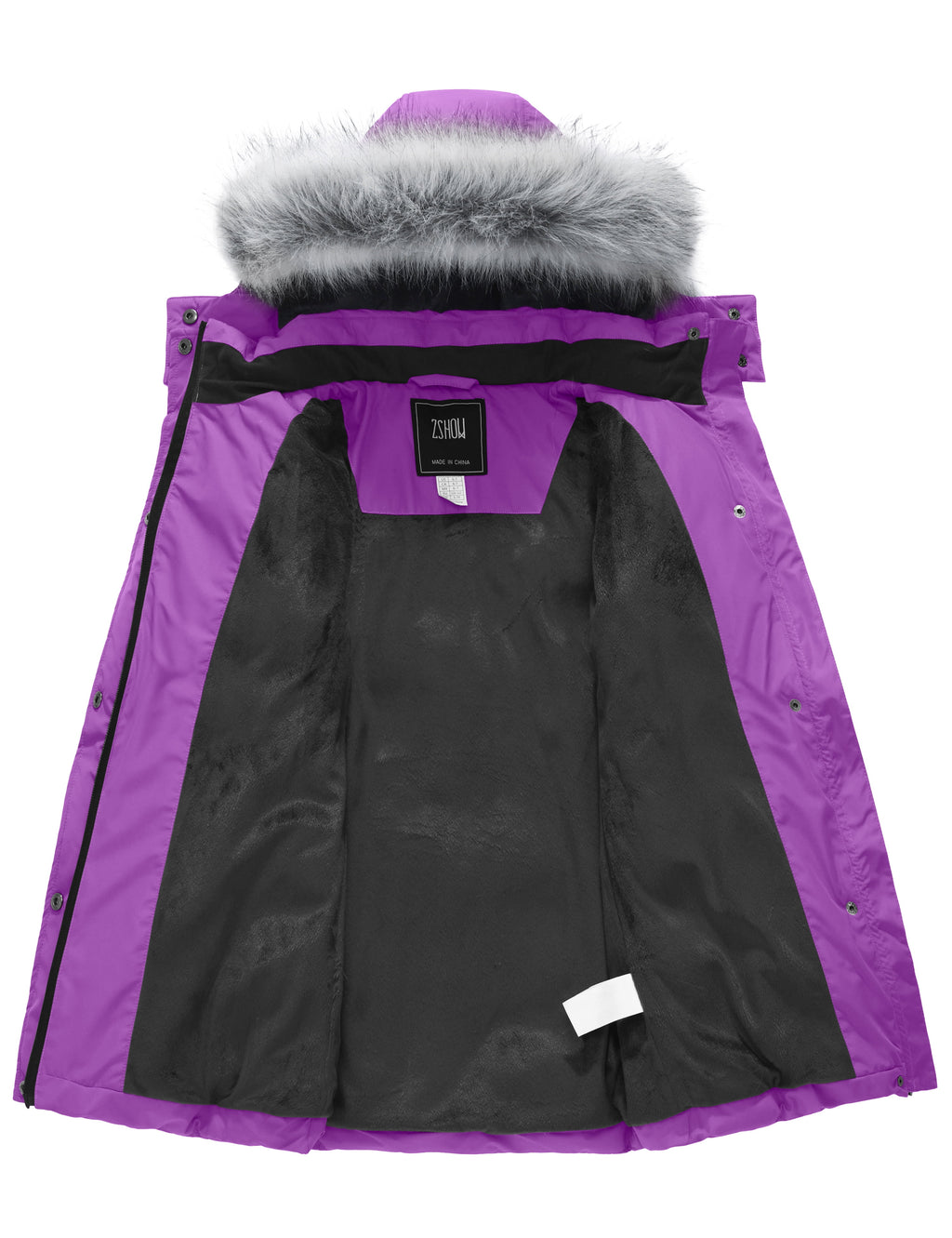Girls' Winter Jacket Waterproof Winter Coat Insulated Puffer Jacket Purple 10/12