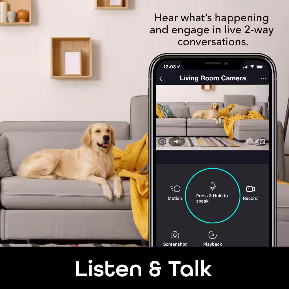 Glimpse 1080P HD Wireless Smart Camera - Indoor Home Security Camera - No Hub Required - Voice Control