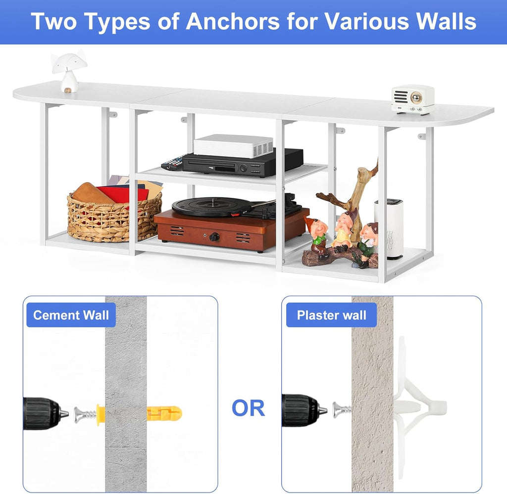 Floating TV Shelf Stand under TV Wall-Mounted Entertainment Center Industrial TV