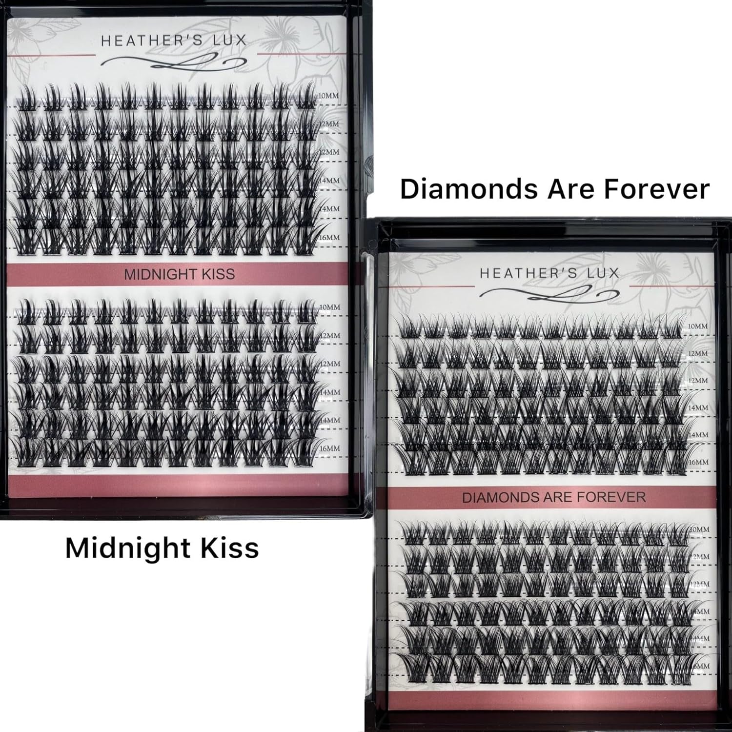 HEATHER’S LUX DIY Eyelash Lash Extension Kit Lash Clusters Lash Kit with 144 Pieces, Tweezers, Bond, Seal & Glue Remover, Reusable Individual Segment Lashes (Champagne Toast)