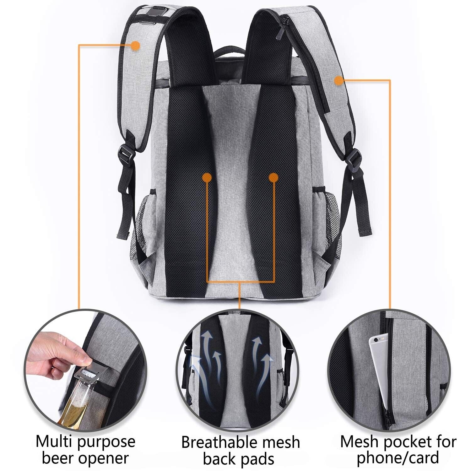 FORICH Backpack Cooler Leakproof Insulated Waterproof Backpack Cooler Bag, Li...