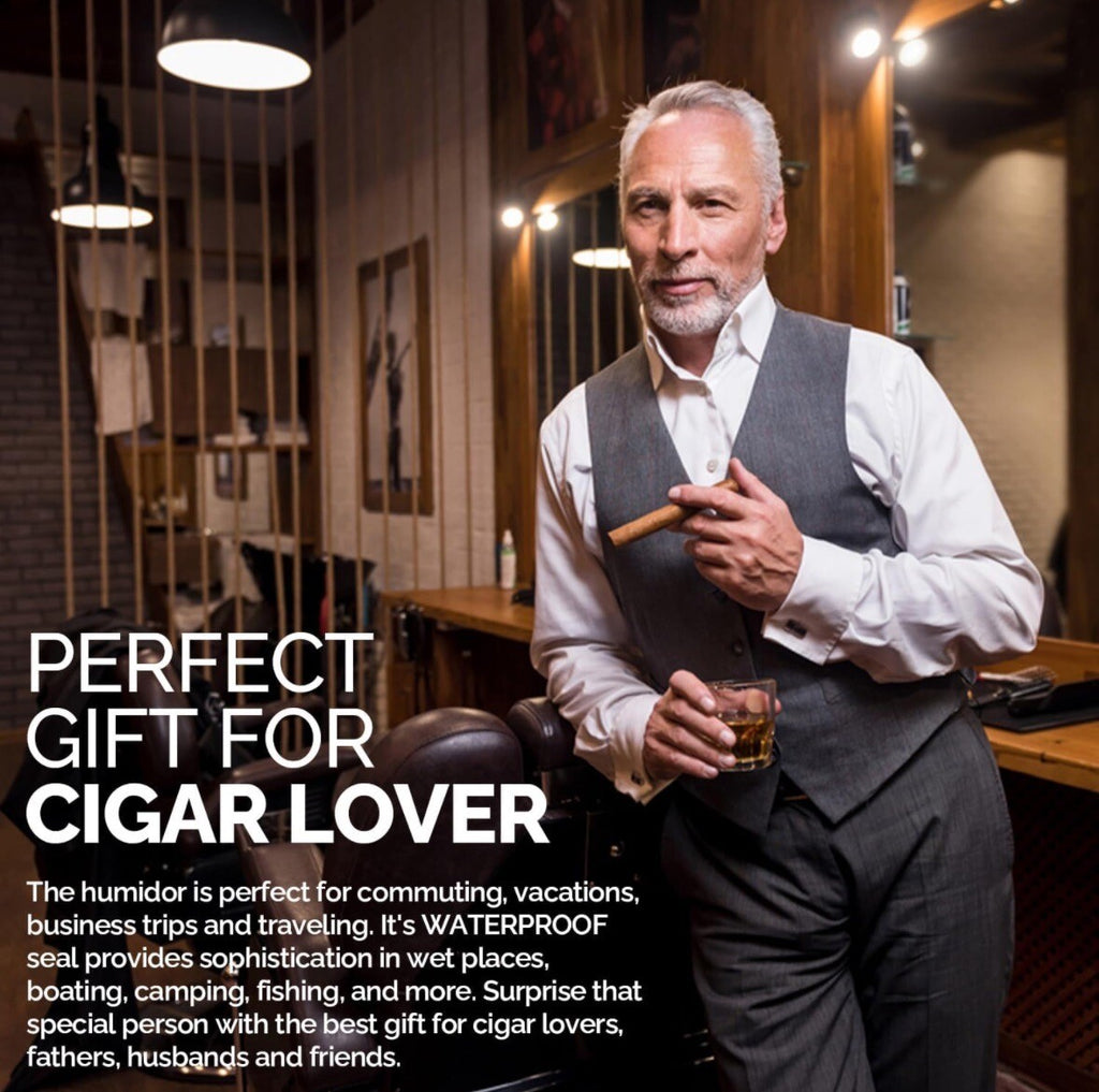 Cigar Case Box Travel Humidor Double Sided Cutter Stand Hygrometer 5 or 10 Cigar