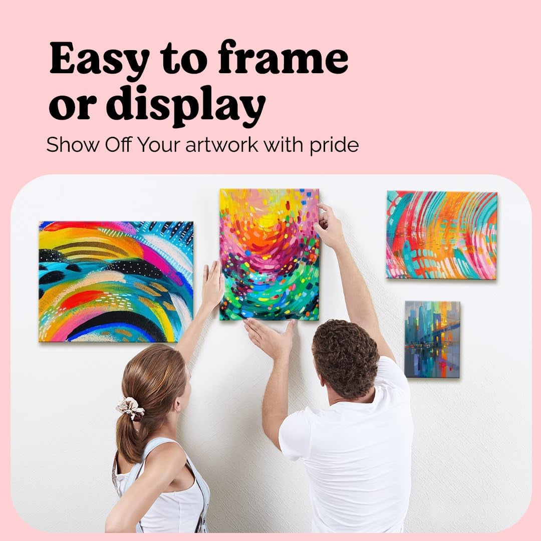 Paint Canvases for Painting Multipack - 24 Pack Blank Canvas Panels - 4X6, 5X7, 8X10, 9X12, 11X14, 12X16 Inch (4 Each) - 100% Cotton, Primed, Acid Free Art Canvas Boards for Painting