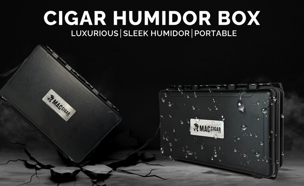 Cigar Case Box Travel Humidor Double Sided Cutter Stand Hygrometer 5 or 10 Cigar