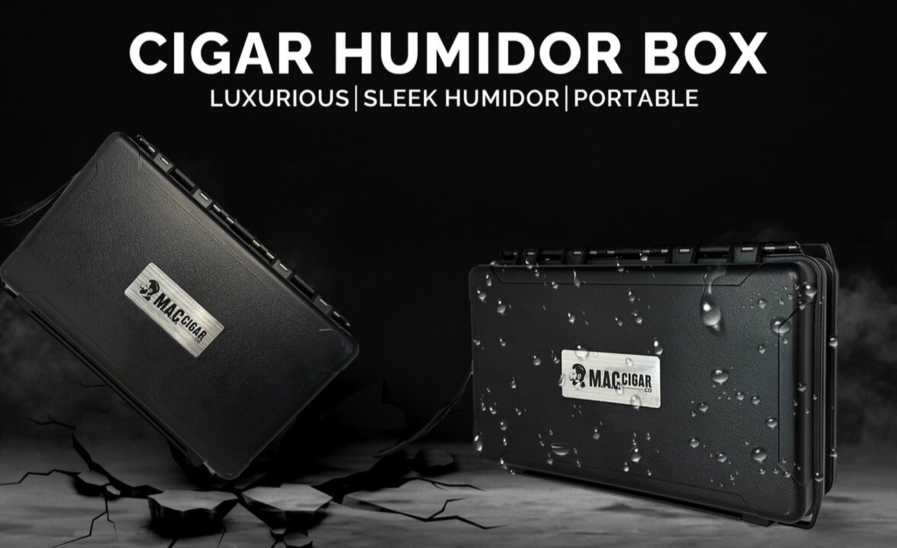 Cigar Case Box Travel Humidor Double Sided Cutter Stand Hygrometer 5 or 10 Cigar