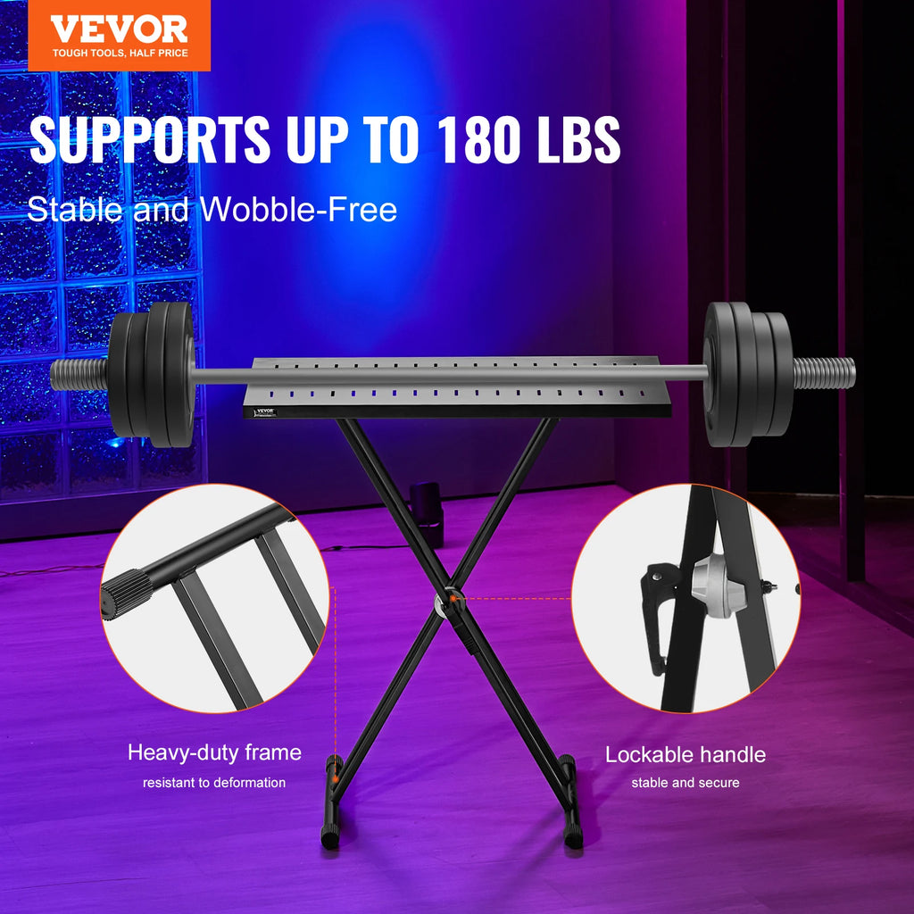 Succebuy DJ Table Stand 32" X 20" Portable Laptop and Controller Foldable Double-X Braced Keyboard Stand Tabletop Audio Mixer