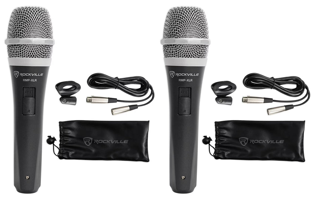 2  RMP-XLR Dynamic Cardioid Pro Microphones + 10' XLR Cables+2 Clips
