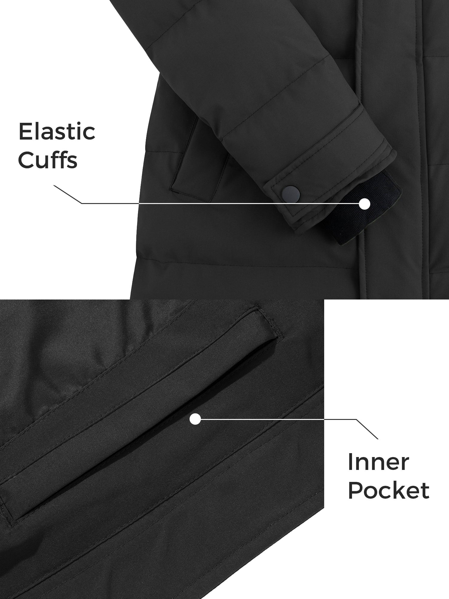 Women'S Winter Coat Quilted Puffer Coat Waterproof Winter Jacket Charcoal M