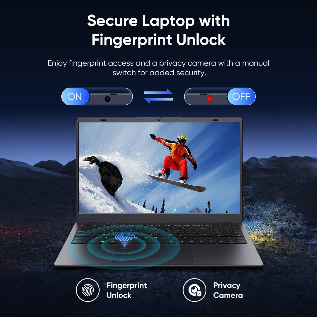 Laptop  15.6" Windows 11 PC Intel N95 4C4T 12GB+1024GB, Notebook Grey