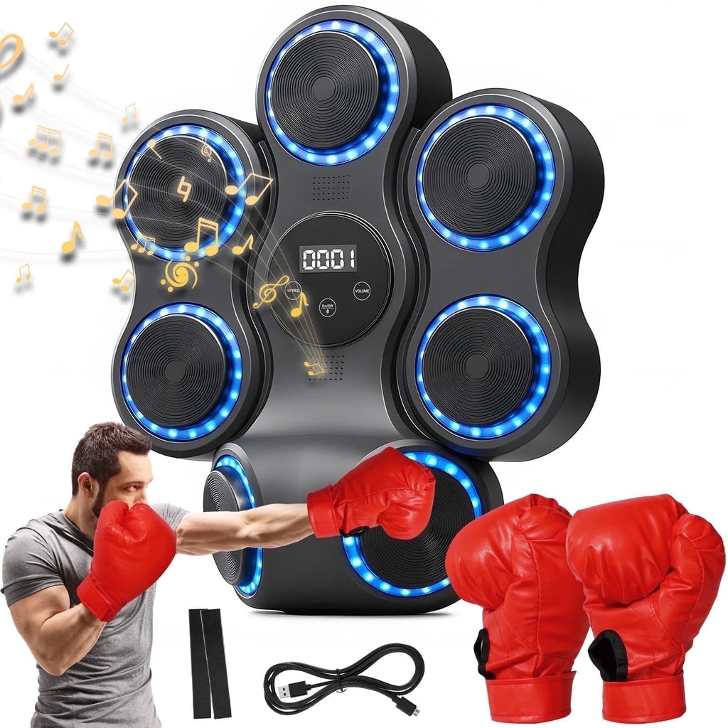 Adult Music Boxing Machine, Smart Bluetooth Boxing Trainer, Includes Boxing Gloves, 11 Training Modes, 9 Speed Settings, Wall-Mounted Boxing Training Equipment, Agility Training Equipment