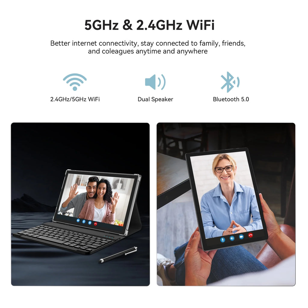 Android 15 Tablet,10 Inch Android Tablet,128Gb+8Gb+1Tb Expand,5G Wifi,Octa-Core,Unisoc T606 Cpu,7000Mah,Bluetooth 5.0,GPS,13MP+8MP Dual Camera,Face Unclock,Hd Display,Touchscreen,Tablet with Keyboard