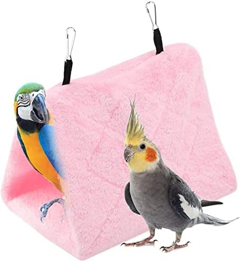 Peony Parrot Hammock Bird Nest Warm Soft Plush Hammock Hanging Cage Tent for Birds Parrot Winter Warm Bed Pet Toy Pouch Cotton Bed (M-)