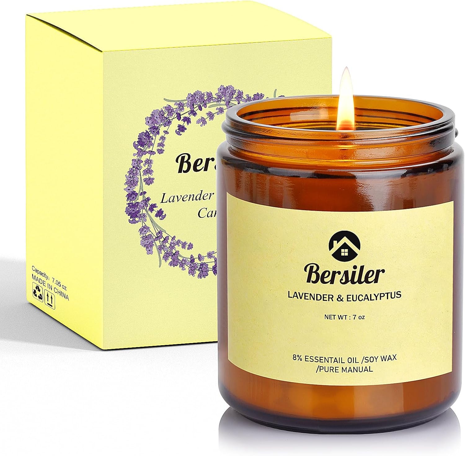 Aromatherapy Candles, Scented Candles, 7OZ Lavender Eucalyptus Candles Stress Re